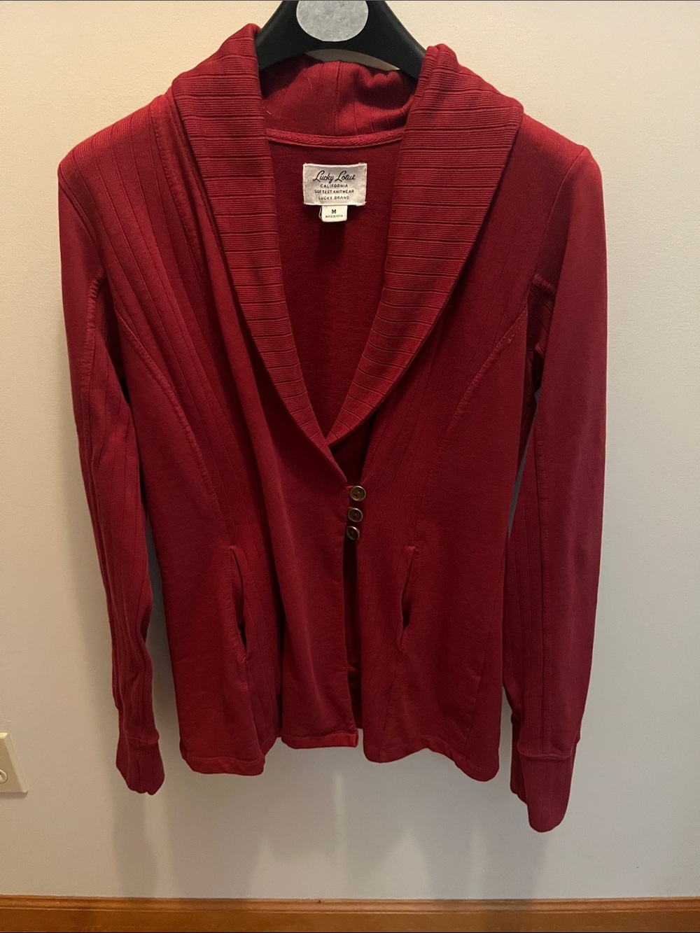 Lucky Brand Deep Red Knit Cardigan